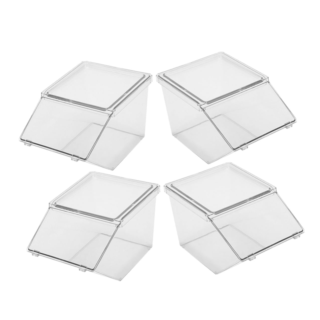 Alipis Organizador de Bolsitas de Té Acrílico 4 Piezas, Gran Capacidad | Apilable, Diseño Simple y Elegante, para Sobremesa, Acabado Limpio y Decorativo