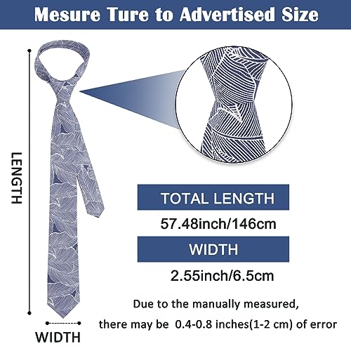 Image of Mantieqingway Men Skinny Tie Cotton Floral Necktie for Wedding Groomsmen Tie