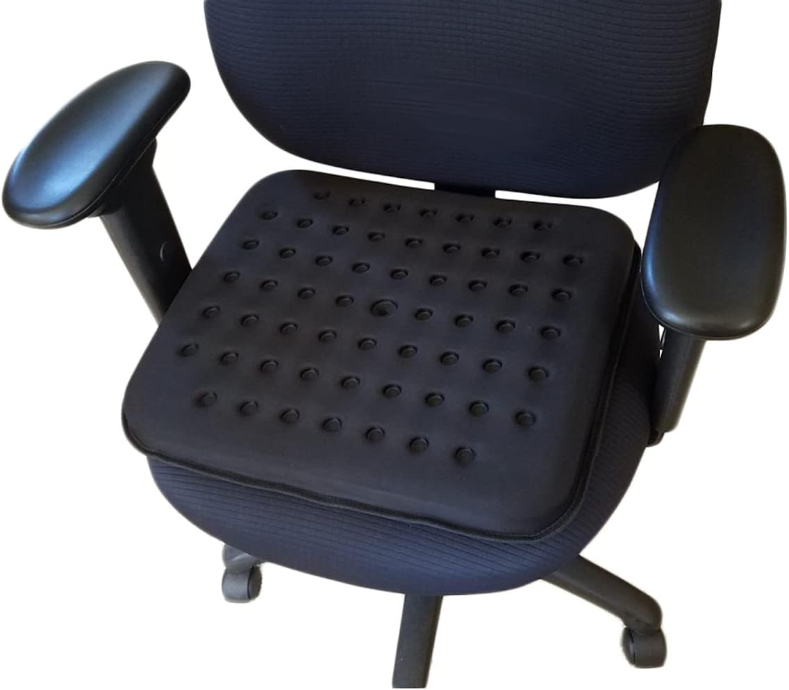 Tektrum Thick Orthopedic Cool Gel Seat Cushion with Cooling Vents for Wheelchair, Office, Home, Car–Support for Low Back, Tailbone, Hip, Prevents Sweaty Bottom, Promotes Healthy Posture (GS1201-BLK)