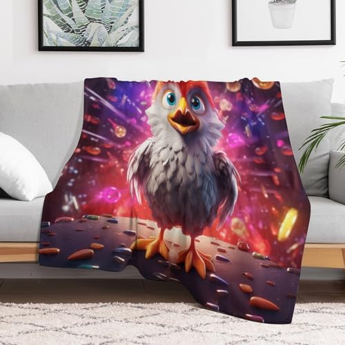 Couverture polaire poulet mignon plaid en flanelle douce cadeau