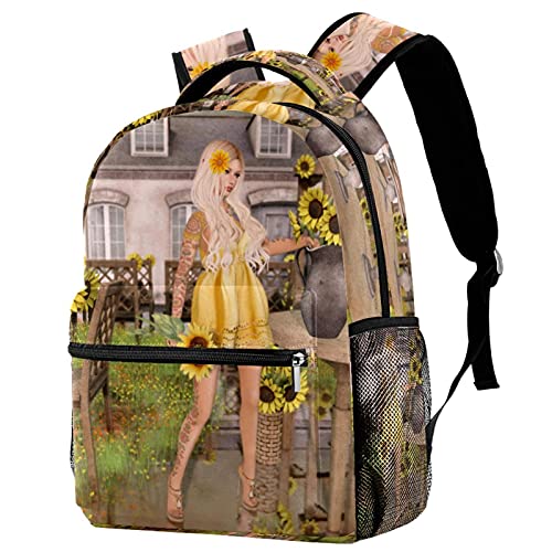 Sac à dos décontracté tournesol pour illuminer vos voyages et vos escapades