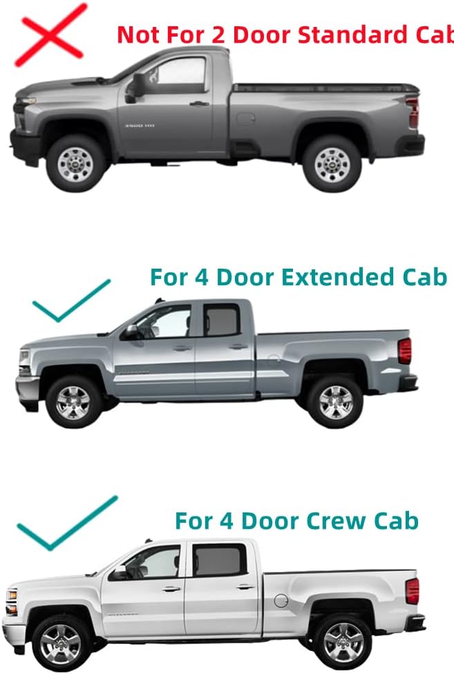 Driver/Left Side Front Door Window Glass Replacement for Chevrolet Silverado/GMC Sierra 1500 2014-2018 / 2500 3500 2015-2019 / 4500 5500 6500 2019-2021, 4 Door Pickup Only