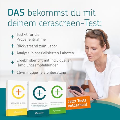 Milch- und Ei- Allergietest von CERASCREEN - Bestimmung einer Allergie gegen die Nahrungsmittel Milch und Ei bequem von zu Hause aus | Professionelle Laboranalyse | Detaillierter Ergebnisbericht