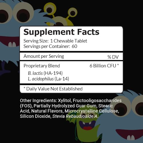 Intelligent Labs Kids/Children Probiotics 6 Billion CFU with Prebiotics, PHGG & FOS, Once-Daily Chewable, Great Taste, 10x Effectiveness, 60-Day Supply, Third-Party Verified