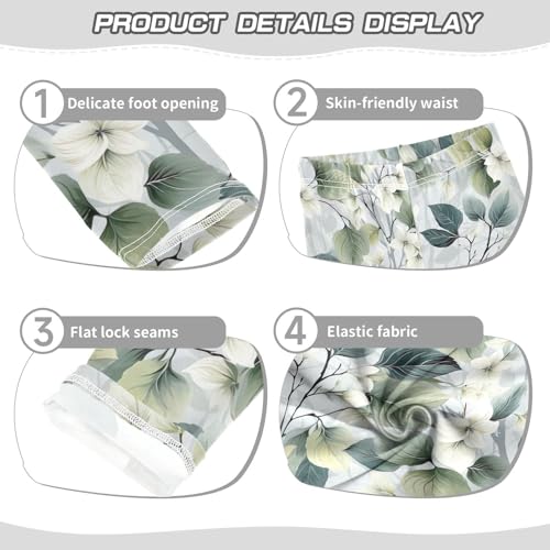 Girls' Leggings Green Leaves Flowers Kids Yoga Tights Pants 1 Pack 208515783