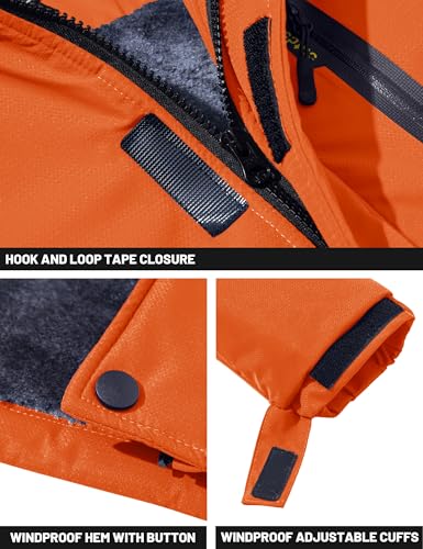 Image of TACVASEN Men's Winter Ski Jacket Waterproof Snow Coats Snowboard Fleece Lining Jacket Warm Parka with Hooded,Standard Length