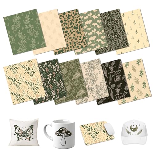 HTVSTD Green Boho Sublimation Transfer Ink Paper 12 Sheets 12 * 10in by HTVSTD - Used condition - US$12.75