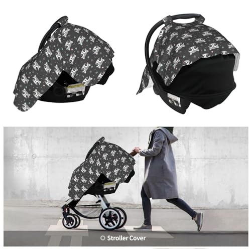 Image of Cartoon Raccoon Baby Car Seat Canopy Nursing Cover for Newborn Car Seat Breastfeeding Covers Blanket Newborn Shower Gift