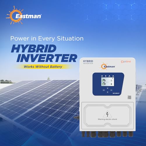 Image of Eastman OptiGrid EHY-3kW 1-Phase Hybrid Solar Inverter with Eastman One App & Wi-Fi Stick | 97.6% Max Efficiency | Low Startup DC Voltage | IP65 | 10 Years Warranty