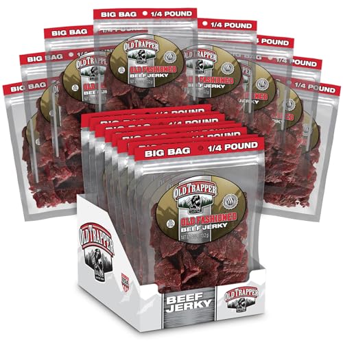 Old Trapper Beef Jerky, 1/4-Pound Package, Pack of 8
