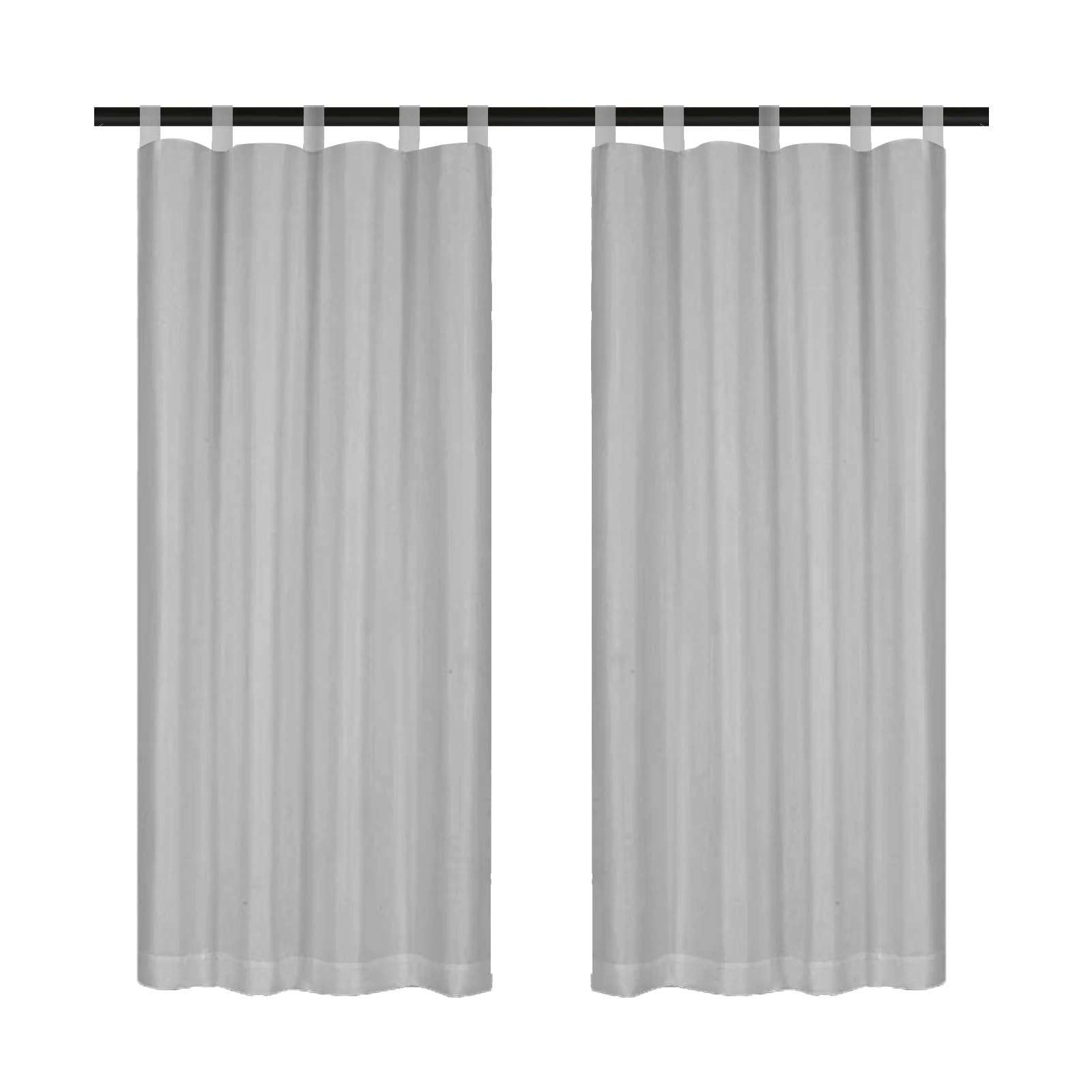 Zymjzbetic Pergola Curtain Waterproof Sheer Voile Curtains – Tab Top for Patio, Gazebo & Indoor Windows(Gray-1 Panel,W132xH244cm)