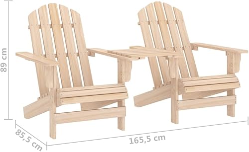 Miniatura 6 de Patio Adirondack Chair, Outdoor Seating Furniture Outdoor Camping Chair Front Porch for Garden Poolside Backyard Patio s with Tea Table Solid Fir