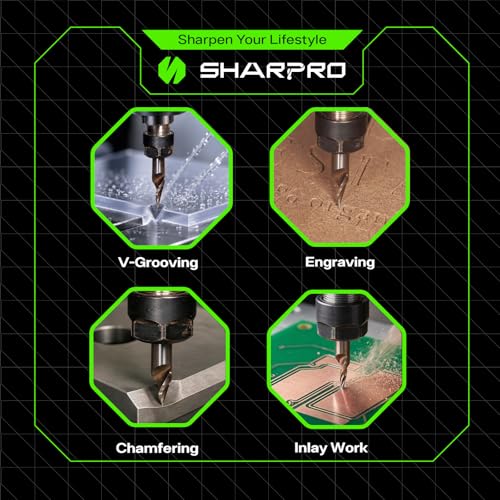 Image of Chamfer Router Bits V Groove O Flute Spiral Router Bit 60 Degree 1 /4 Inch Shank CNC Carbide V-bit for Engraving and Chamfering Lettering, Ideal for Wood, Acrylic and PVC (5PCS)
