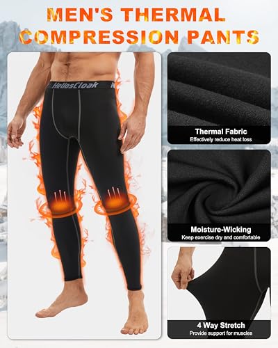 4 Pack Men's Thermal Compression Pants Fleece Lined Sports Tights Leggings Winter Athletic Baselayer Bottoms4