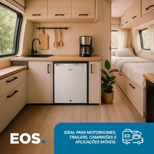 Frigobar Automotivo Eos 76 Litros Ice Compact para Veículos e Motorhomes Branco Efbc85 12/24v