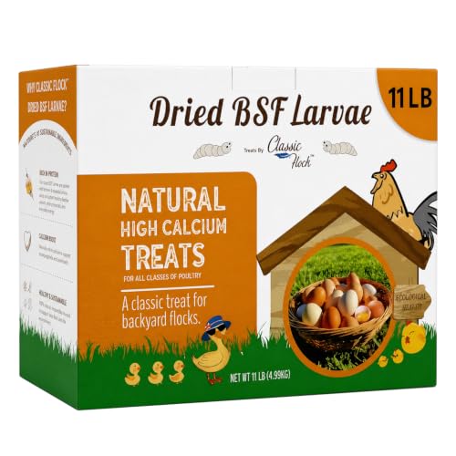 Classic Flock 11 LB Dried Black Soldier Fly Larvae for Chickens, Bulk