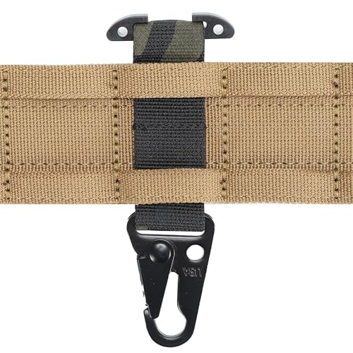 SIVIGEAR Tactical Gear Clip with Clash Hook, T-Mount Molle Key Clip, Battle Belt Clip for Bag, Vest, and Molle System Accessories