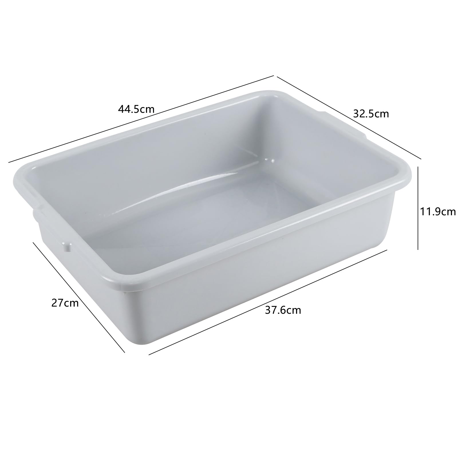 Lot de 3 bacs à vaisselle peu profonds en plastique de 13 litres