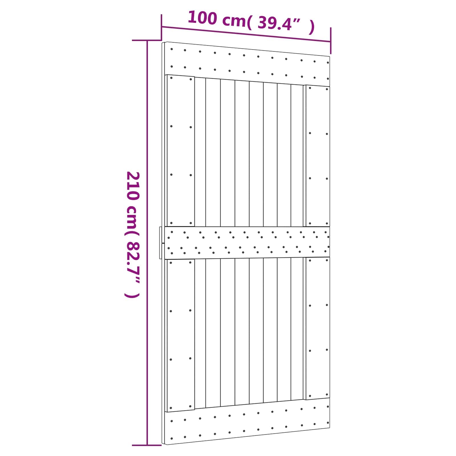 vidaXL Porta scorrevole 100 x 210 cm Naturale e Nero