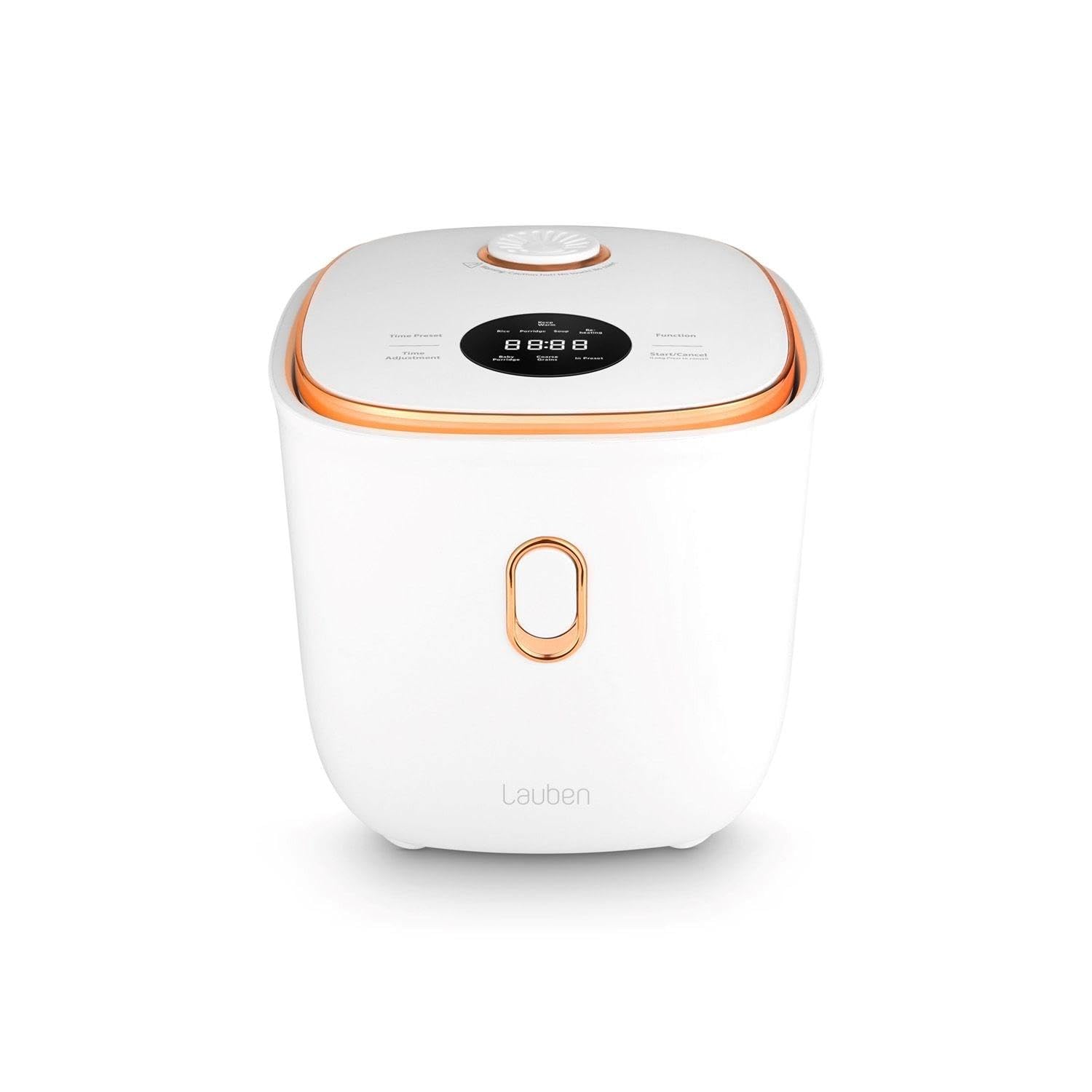 Lauben Cuiseur multifonction Rice Cooker 1200WR Rose Gold Edition, puissance 300 W, volume 1,2 l, affichage numérique, 6 programmes, réglage manuel de l'heure, récipient avec surface antiadhésive