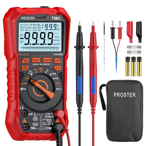 Proster Digital Multimeter Tester True RMS 9999 Counts - Auto