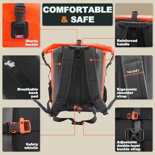 Image of OSAH DRYPAK Waterproof Backpack Dry Bag 35L /55L /85L - Heavy Duty Roll-Top Hiking Backpack Sack Keeps Gear Dry for Travel, Kayaking, Boating, Camping, Rafting and Fishing