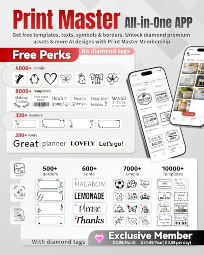Image of Phomemo Label Maker,M220 Label Printer, Bluetooth Label Maker Machine | 3 Inch with 7900+ Icons,1900+ Templates,550+ Fonts,for Kids School Items,Small Business,Large Sticker