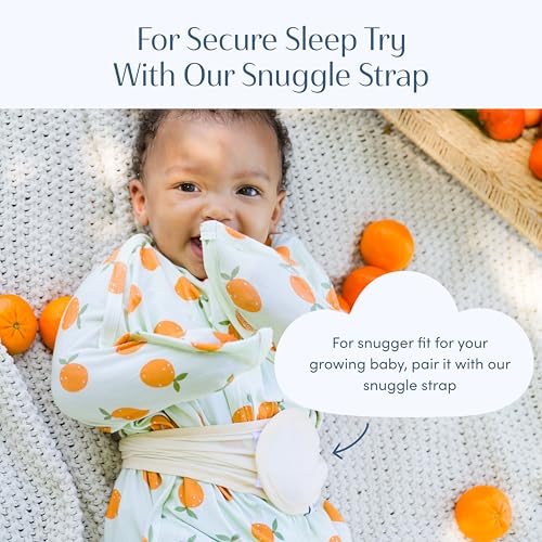 Image of SleepingBaby Bamboo Zipadee-Zip Transition Swaddle - EverSoft Starfish Design Breathable Wearable Blanket with Two-Way Zipper, Medium (6-12 months), Pink Clementine