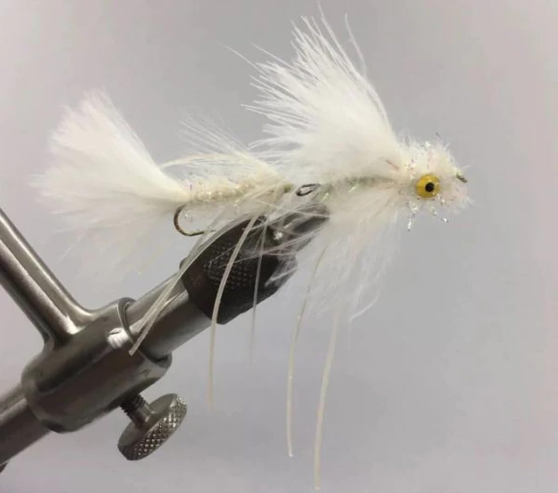 Circus Peanut White Articulated Streamer Size 6- Set of 6 Fly Fishiing Flies- Strike Fly Company