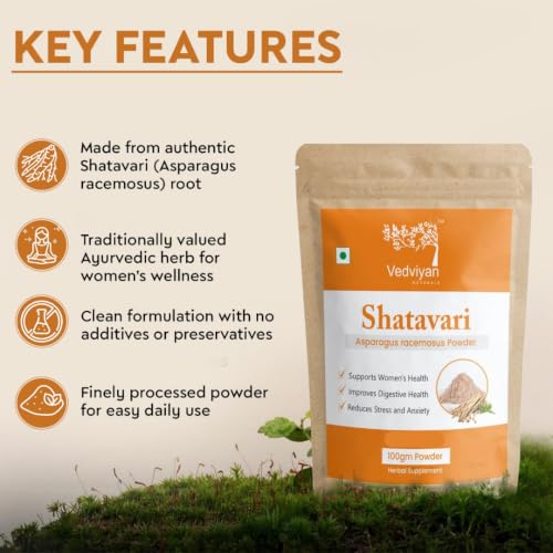 Image of Shatavari Powder 100g | Pure Asparagus Racemosus Root Powder | Ayurvedic Herbal Supplement for Women Health, Hormonal Balance, Lactation Support, Vitality & Immunity | 100% Natural