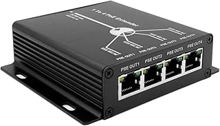 4 Port POE Extender POE+ Repeater 100 Meters(328 ft) Extender IEEE 802.3af/at Standard 10,100Mbps 1 in 4 Out Comply for AP,IP Camera,IP Telephone,Cat5/Cat6 or UTP Cables