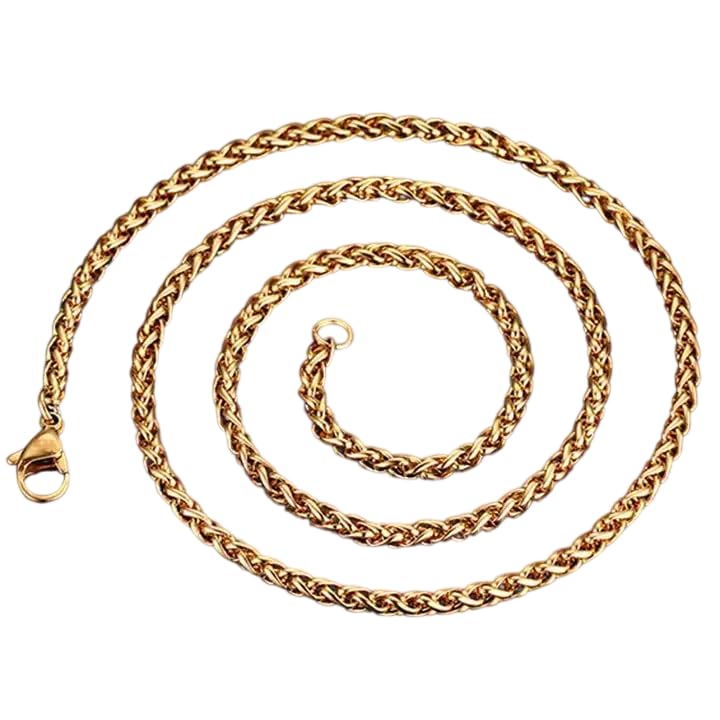 Men's Omega Link Chain for Man Stylish Gold Necklace for men Waterproof Hypoallergenic Stainless Steel Anti Tarnish Waterproof Rust Resistant, Jewellery for mens Gifts for Boys -56-image-49
