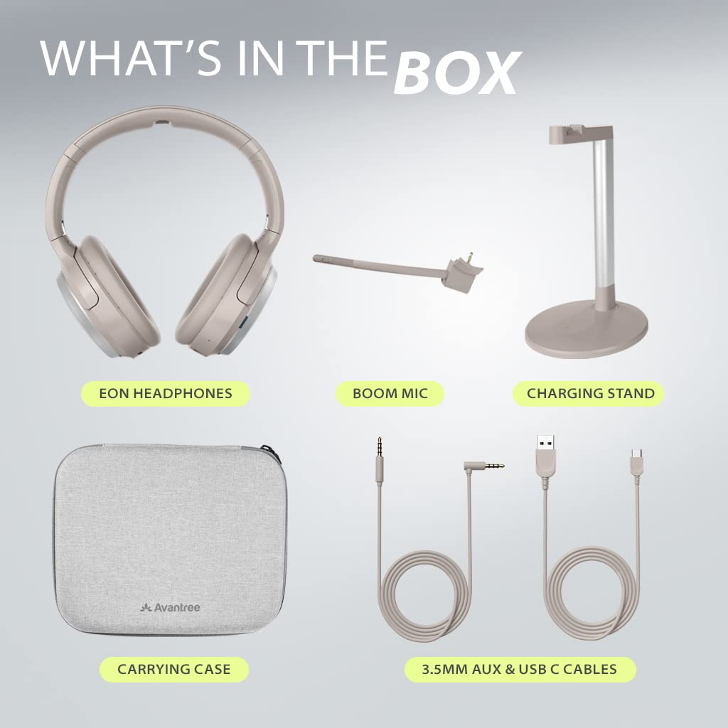 Avantree Eon - Casque Supra-auriculaire Bluetooth ANC avec Micro Anti Bruit