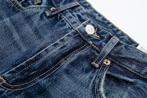 Twill Jeans for Women Straight Leg Button, Womens Wide Leg Jeans, Loose Trendy Denim Pants with Pocket2