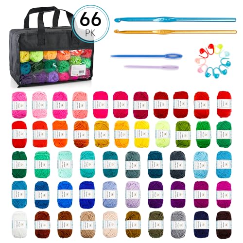 Hilo acrílico para ganchillo Inscraft de 52 colores con accesorios 2