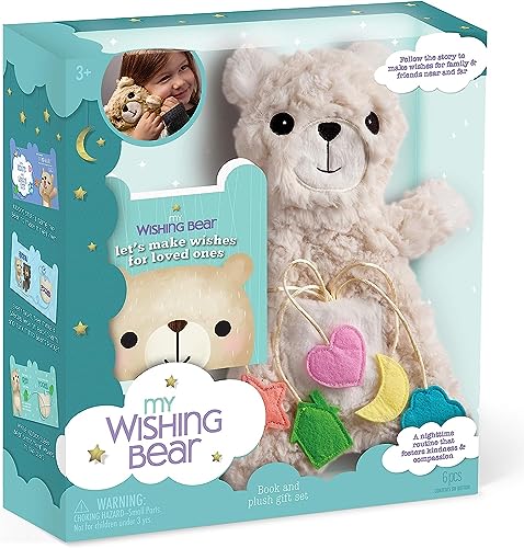 Craft-tastic My Wishing Bear â€“ Plush Toy and Book Gift Set â€“ Features Nighttime Routine that Teaches Kindness, Builds Empathy, and Fosters Communication, AW2011