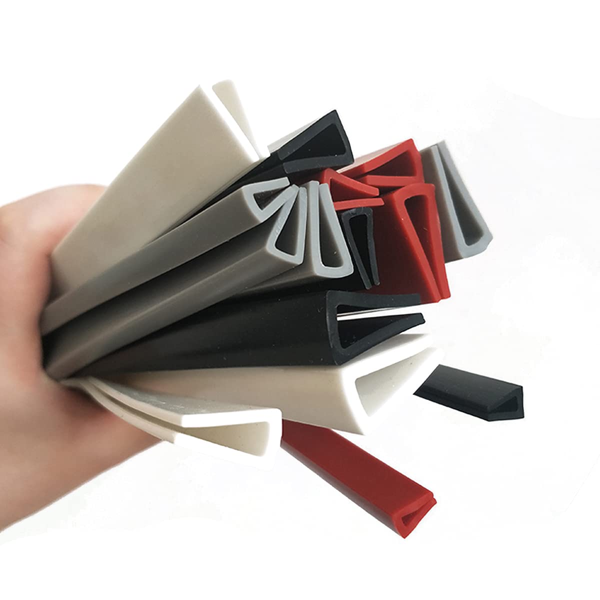 Draught excluder Tape U Srubber Channel Edge Trim Rubber Seal Repair All Household Edges 3.28Ft/Red/7 * 10Mm(Black,6 * 15Mm)