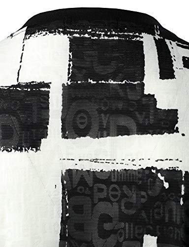 Atryone Mens Hipster Hip Hop T-Shirt Round Hemline Short Sleeve Tees Long Draop Tail Shirt White Small #TOP5