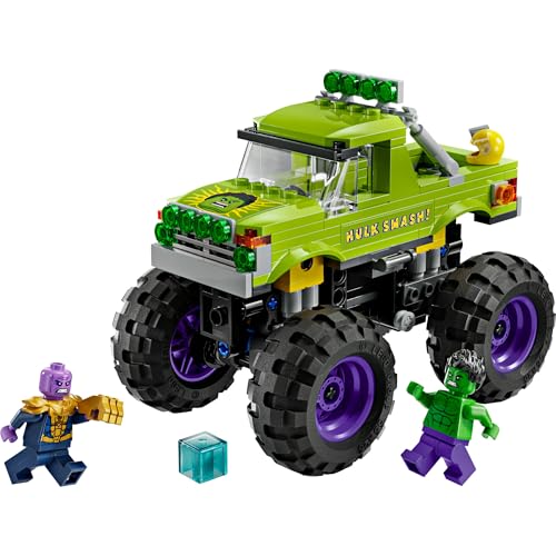 Image of LEGO Marvel The Hulk Truck vs. Thanos Super Hero Building Toy Vehicle 76312 Blocks Toys for 7+ Gift for Boys and Girls
