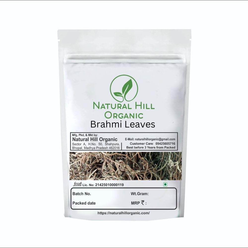 Natural Hill Organic brahmi leaves - 50 g - Ancient Brain & Beauty Tonic | Improves Concentration, Reduces Stress & Strengthens Hair Pure -No Mixing- No Preservative -असली - Zipper Pack-picture-31