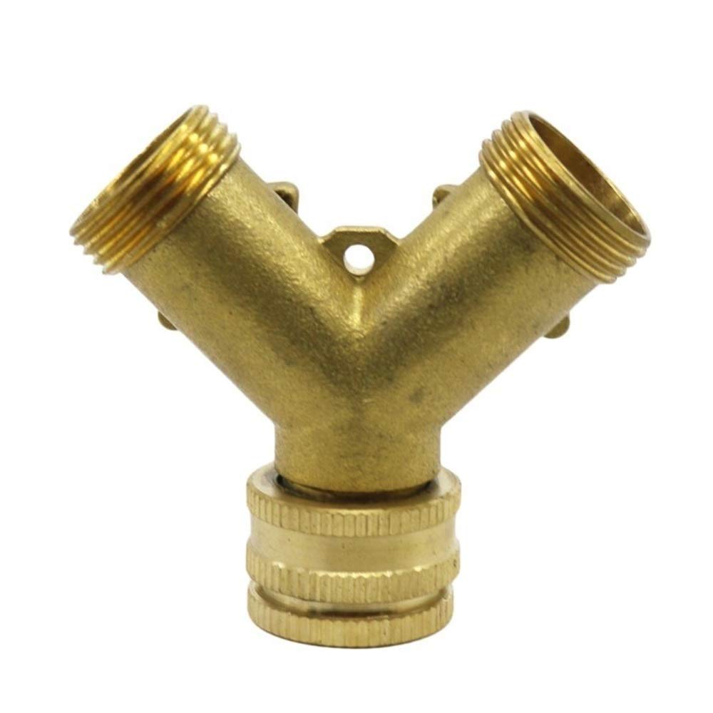 Accesorios para tuberías de riego, Grifo de jardín Bola, 2 vías, fontanería en Y, latón, Rosca Hembra, Divisor Manguera riego