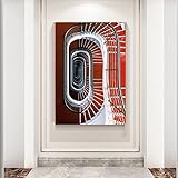 Modernes nordisches Licht, luxuriöse Wendeltreppe, kreative Architekturkunst, Veranda, Dekoration, Poster, Hintergrund, Wanddekoration – innen gerahmt