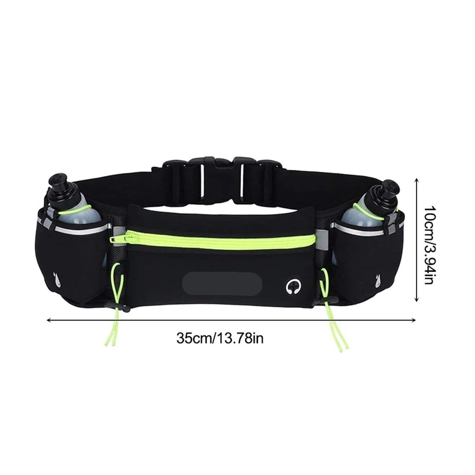 Männer Laufen Taille Taschen Gürteltasche mit Wasserflasche Mehrere Sport Fanny Telefon Pack Frauen Übung Marathon Für Running(Black)