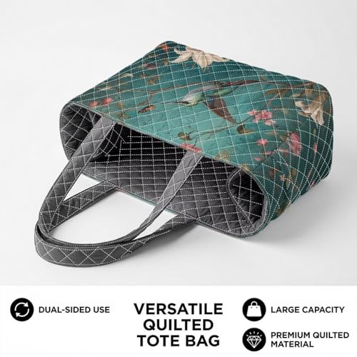 Bolsos tipo tote Lotusorchid para mujer, bolso hobo de doble cara con bolsillos, gran capacidad miniatura 6