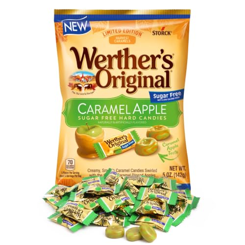 Werther's Sugar Free Caramel Apple Hard Candy, 5 Oz, Limited Edition | Individually Wrapped Pieces, Convenient For Sharing, Fresh Taste, Perfect For Candy Dishes, Great For Fall Gift Baskets - image 1