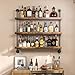Woskar 3-Tier Wall Mounted Wine Rack with LED,Liquor Bottles Floating Shelves Display Storage Organizer for Home Bar Dining Room Kitchen (23.6