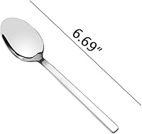 Vista 2 de Juego de cucharas de postre de acero inoxidable, 12 piezas, 6.69 pulgadas
