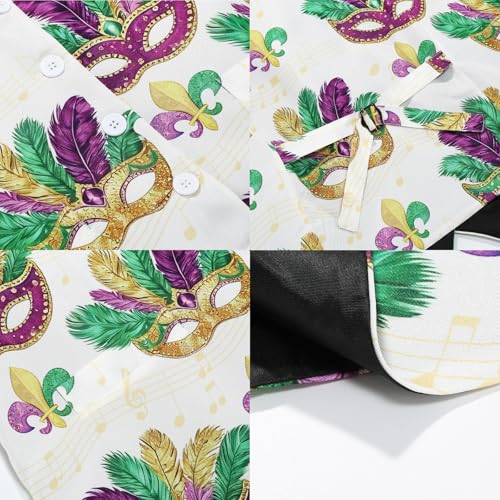 Image of yolsun Men's Mardi Gras Vest 3D-Print Festival Party Holiday Waistcoats Mardi Gras Outfit