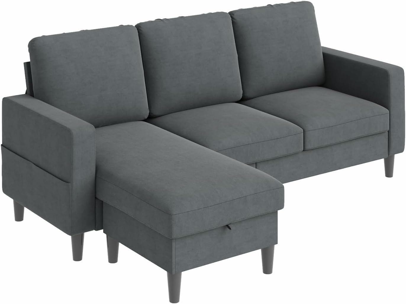 Modular Sectional Sofa Couch, L Shaped Couch with Storage Ottoman, Convertible Sofa with Chaise, Modern 3 Seater Comfy Couch for Living Room, Apartment, Small Space