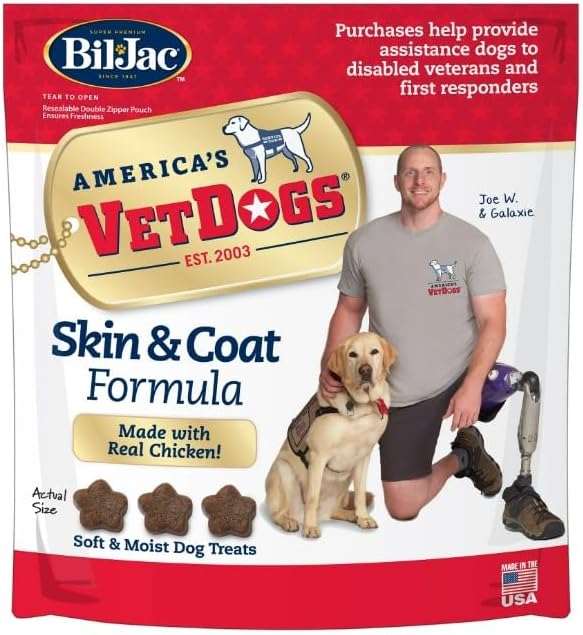 American VetDogs Bil Jac Veteran's K-9 Corps Dog Treats – Tasty & Nutritious, 10 oz (Pack of 3)